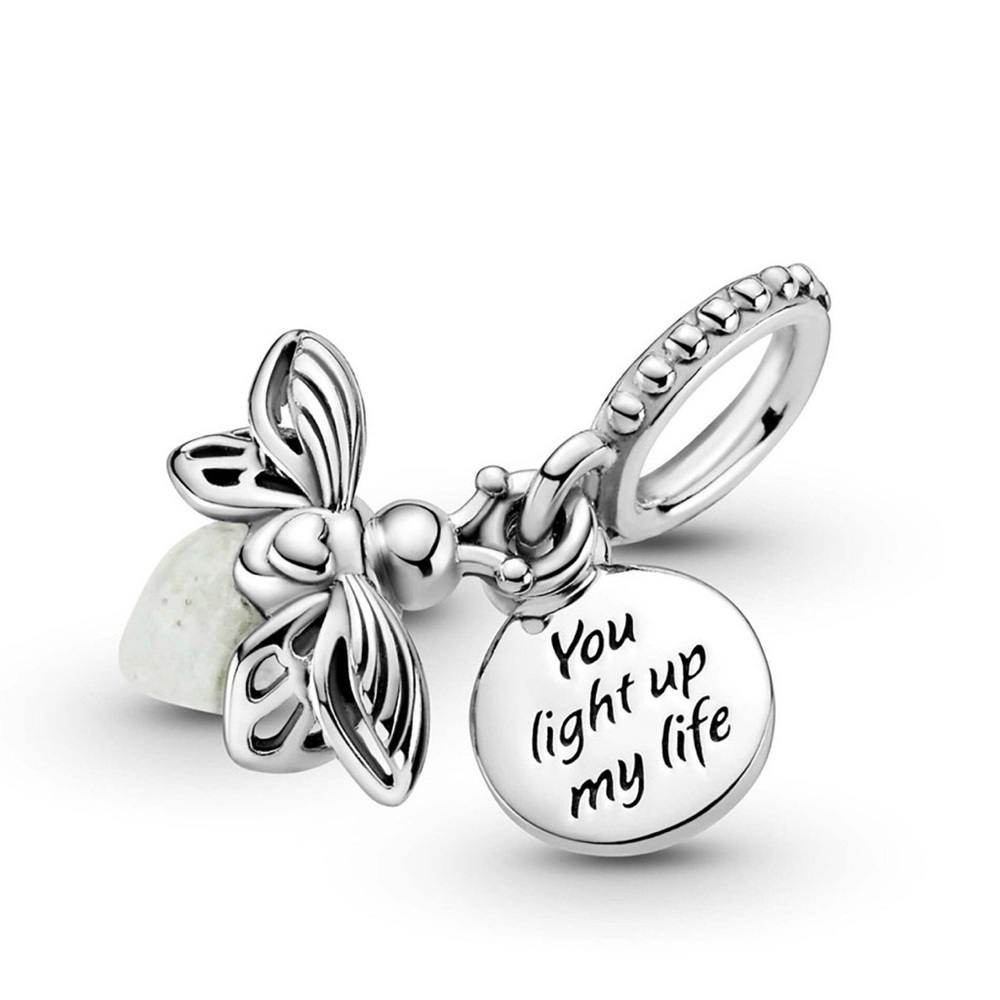 Glow in the dark Firefly Dangle Charm,Pandora Charm Sterling Silver s925